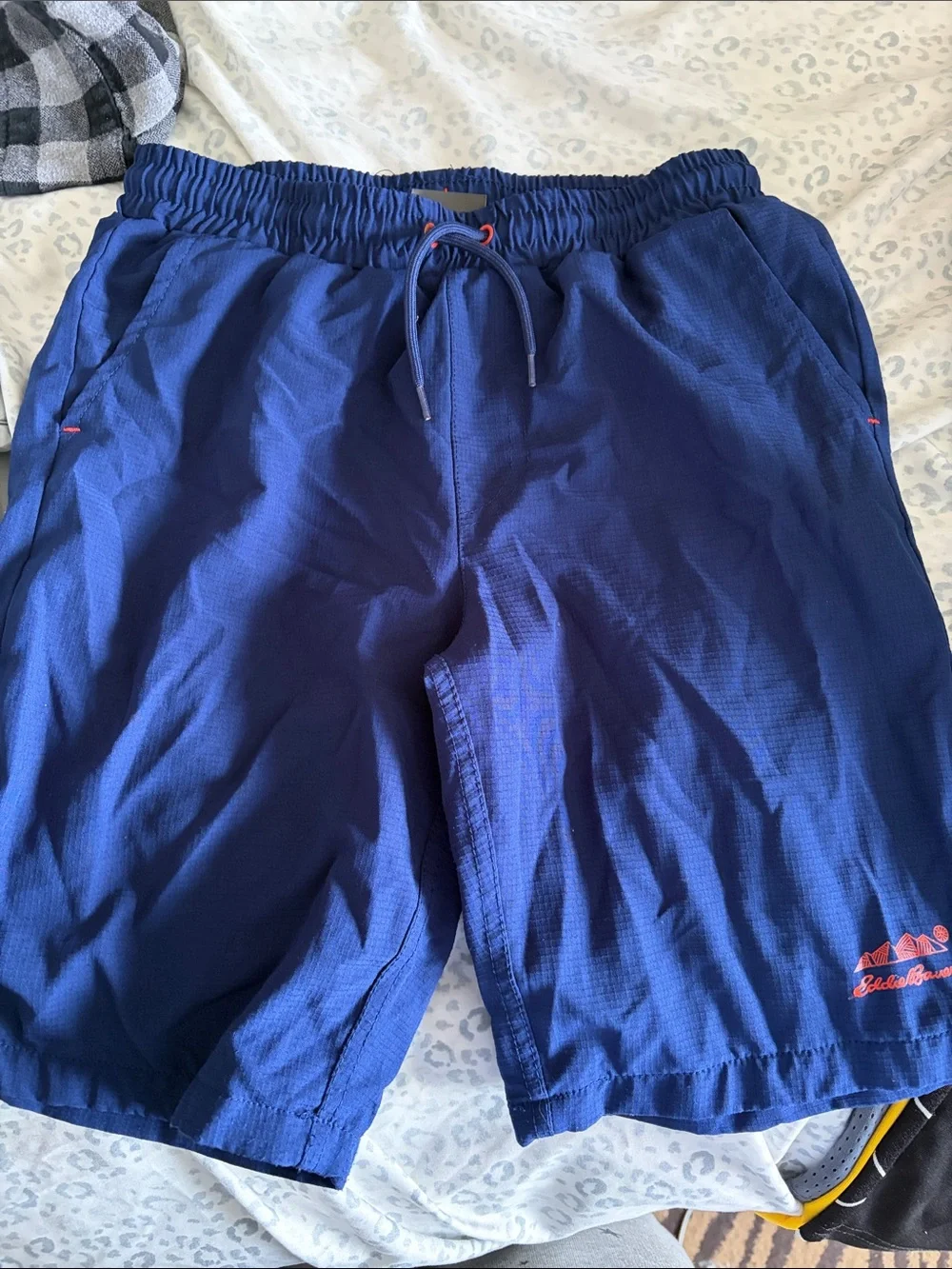 Eddie Bauer Kids Mesh Lined Swim Shorts - Navy & Red - Medium